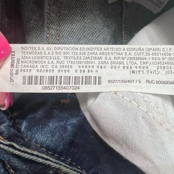 ZARA 70s Blue Cotton‎ Denim Jean Front Vent Midi Skirt Size Small - Picture 13 of 14